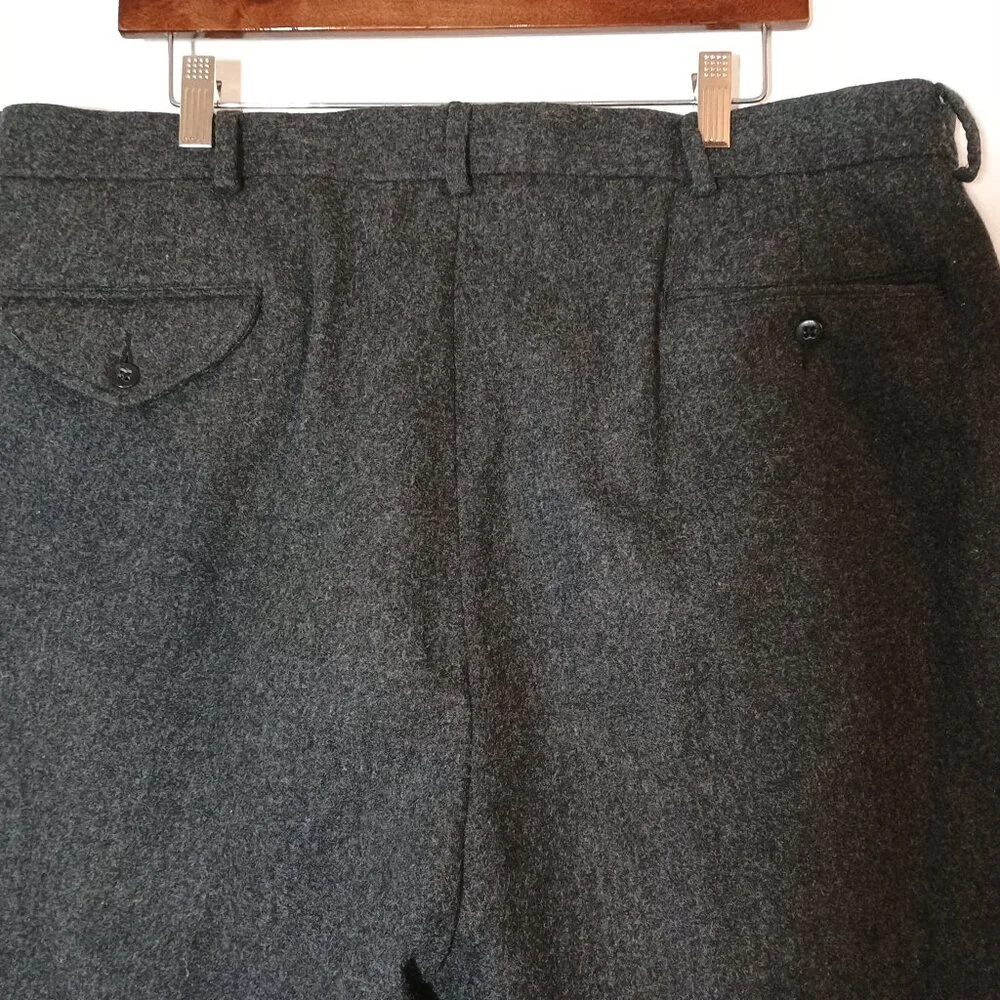 NWOT POLO RALPH LAUREN 40 X 30 100% Heavy Wool Flannel Tweed Trousers Pants Luxu - Picture 6 of 8